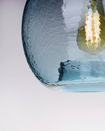 CASAMOTION Pendant Lights Kitchen Island Blown Glass Pendant Lighting Recycle Clear Entryway Light Fixtures Hanging Modern Farmhouse Dining Room