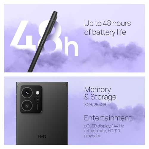 HMD Skyline 5G | Android 14 | Unlocked Smartphone | Dual SIM | US Version | 8/256GB | 6.55" 144Hz pOLED Screen | 108MP Triple Camera | 50MP Selfie