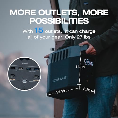 EF ECOFLOW Solar Generator DELTA2 with 220W Solar Panel, LFP(LiFePO4) Battery, Fast Charging, Portable Power Station for Home Backup Power