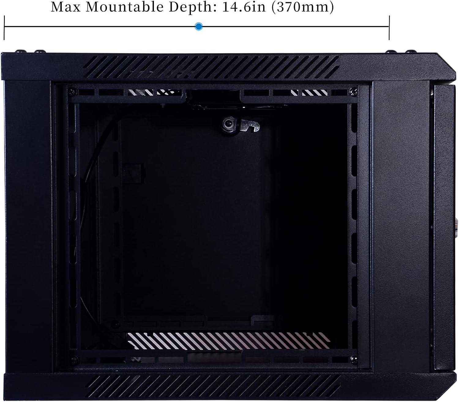 RackPath 9U Performance Wall Mount Server Cabinet Network Rack Enclosure, Quiet Cooling Fan, Locking Glass Door, Black