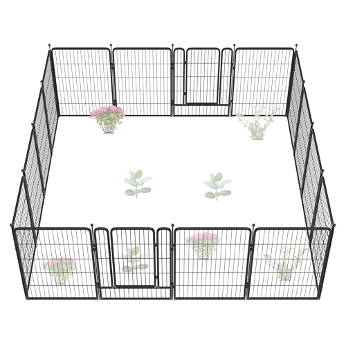 FXW Garden Fence 40in(H) x 36.0ft(L), 16 Panels Decorative Dog Fence Outdoor for The Yard – Heavy Duty Metal Animal Barrier for Dog and Rabbit