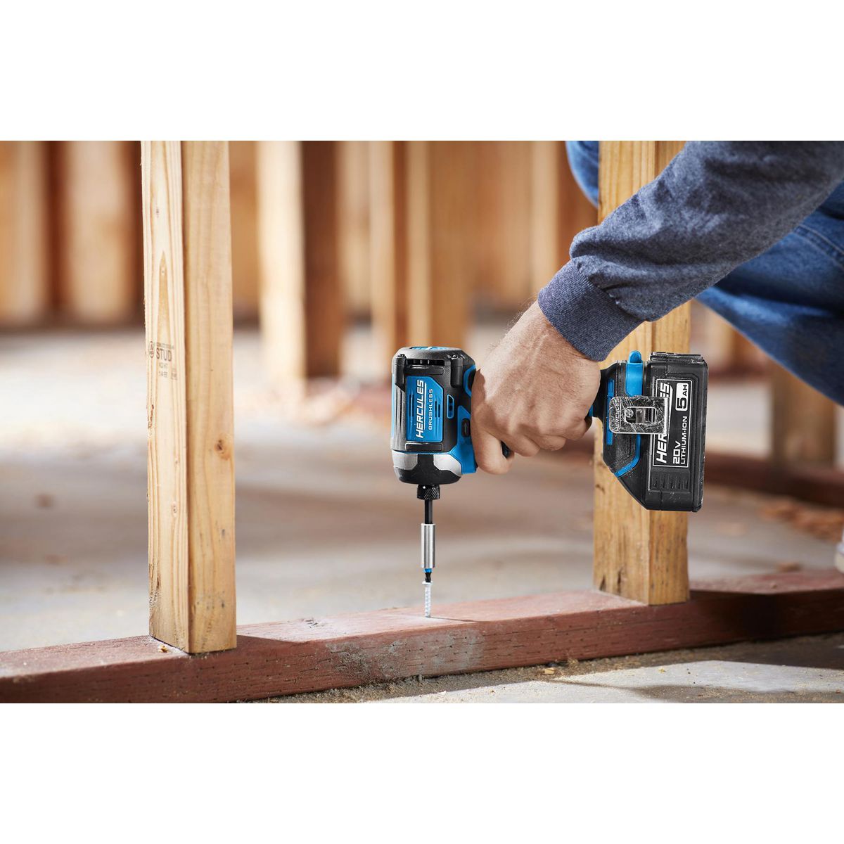 HERCULES 20V Brushless Cordless, 1/4 in. Compact, 3-Speed Impact Driver - Tool Only