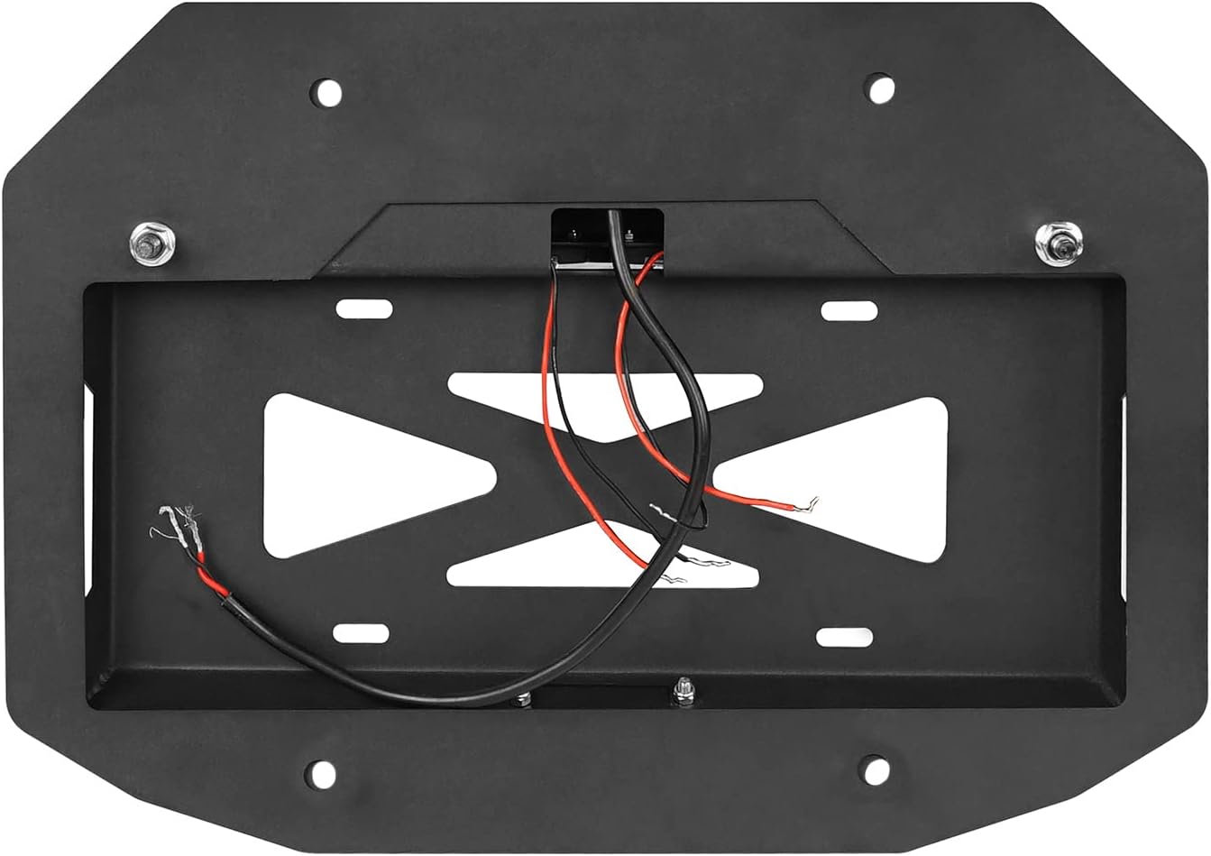 u-Box JK Spare Tire Delete License Plate Relocation Kit w/ 2X Plate Illuminate Light & Third Brake Light for Jeep Wrangler JK 2007-2018 & Unlimited