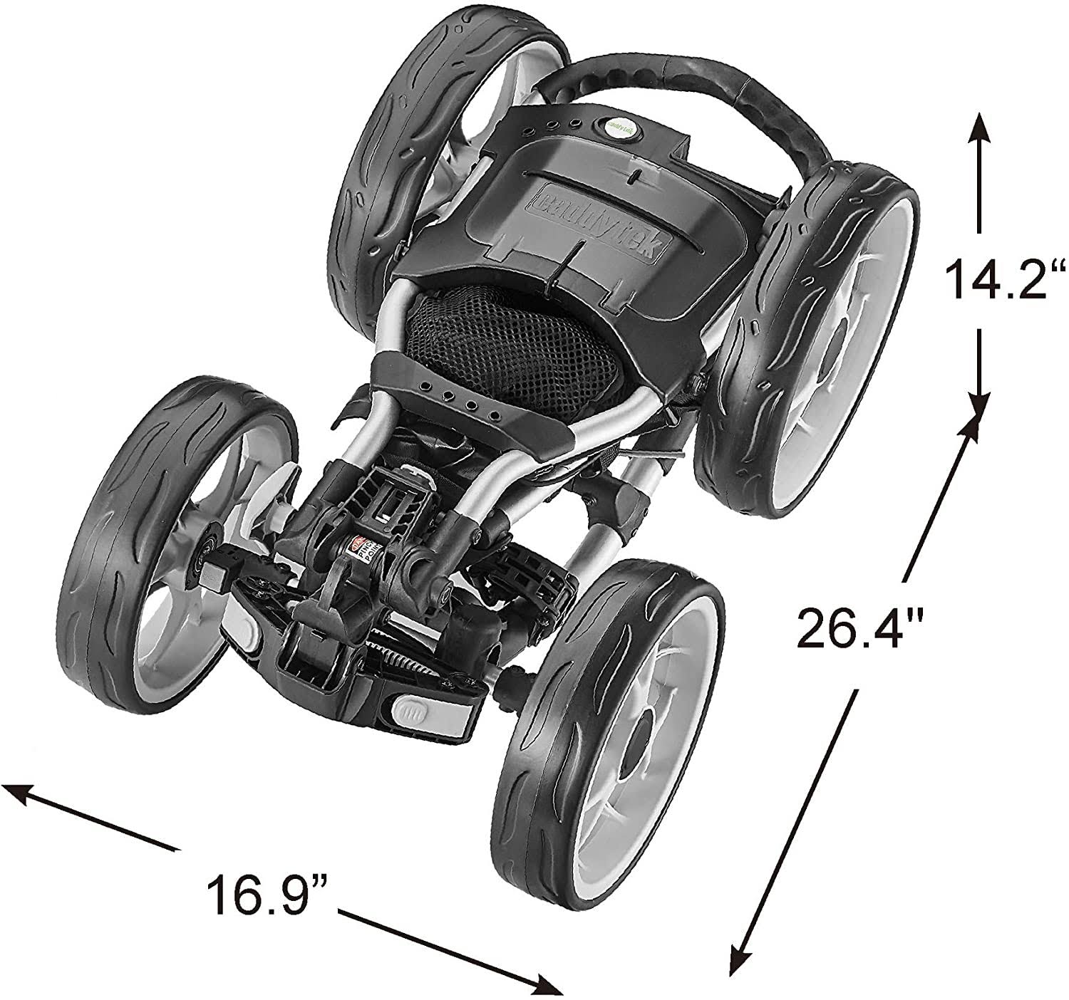 CaddyTek CaddyCruiser One Version 8 Golf Push Cart, Silver
