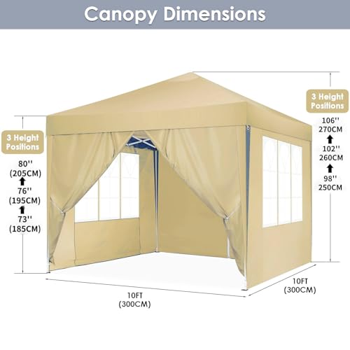 COBIZI Canopy 10x20 Pop Up Canopy Tent with 6 Sidewalls Party Tents for Parties Weddings Backyard Waterproof Canopy Outdoor Commercial Canopy Event