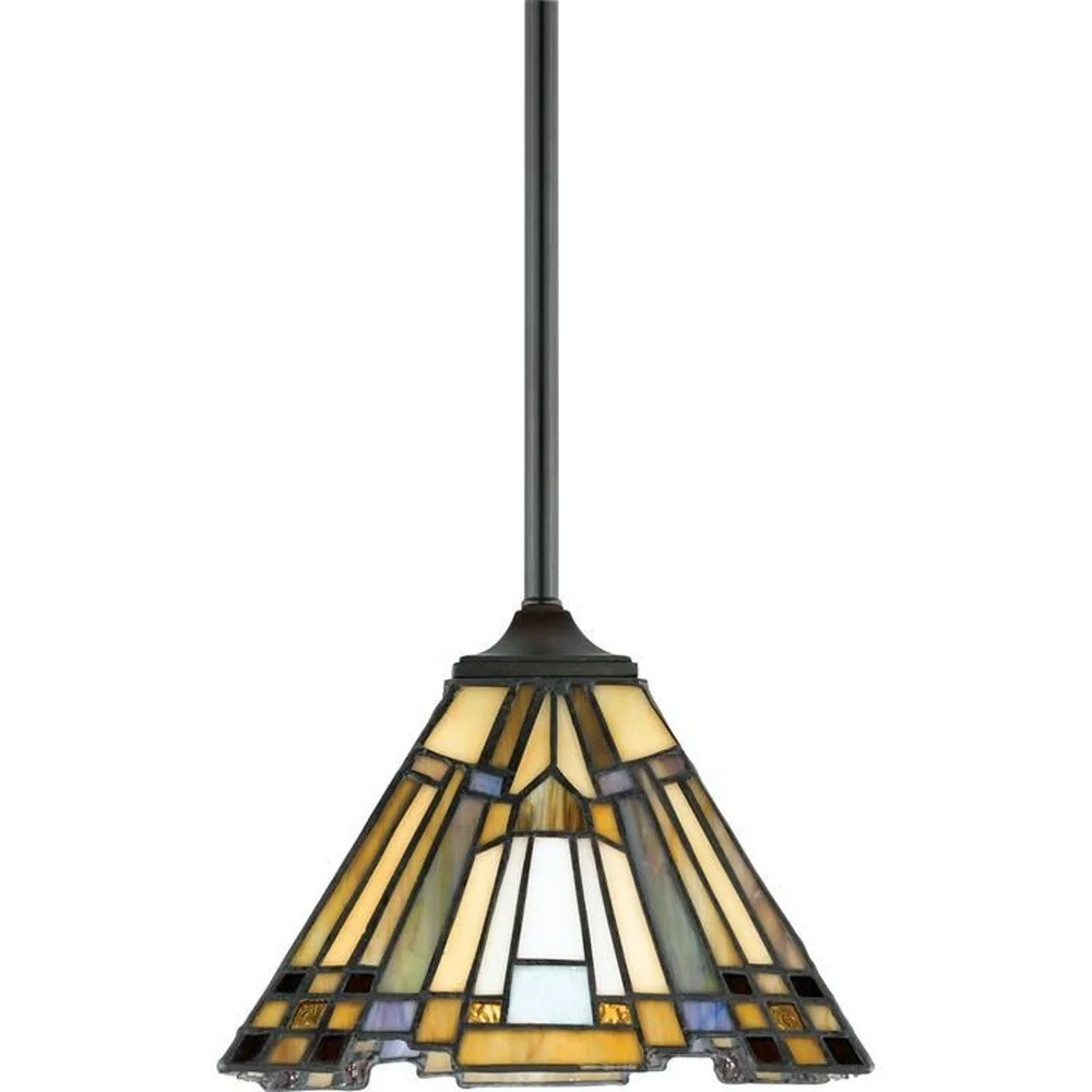 1 Light Mini-Pendant Geometric Tiffany Pendant Light Bailey Street Home 71-Bel-619945