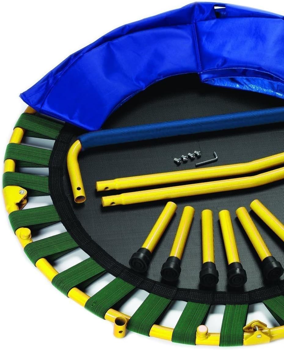 Kids Trampoline Portable & Foldable 36 Inch Round Jumping Mat for Toddler Durable Steel Metal Construction Frame with Padded Frame Cover and Handle