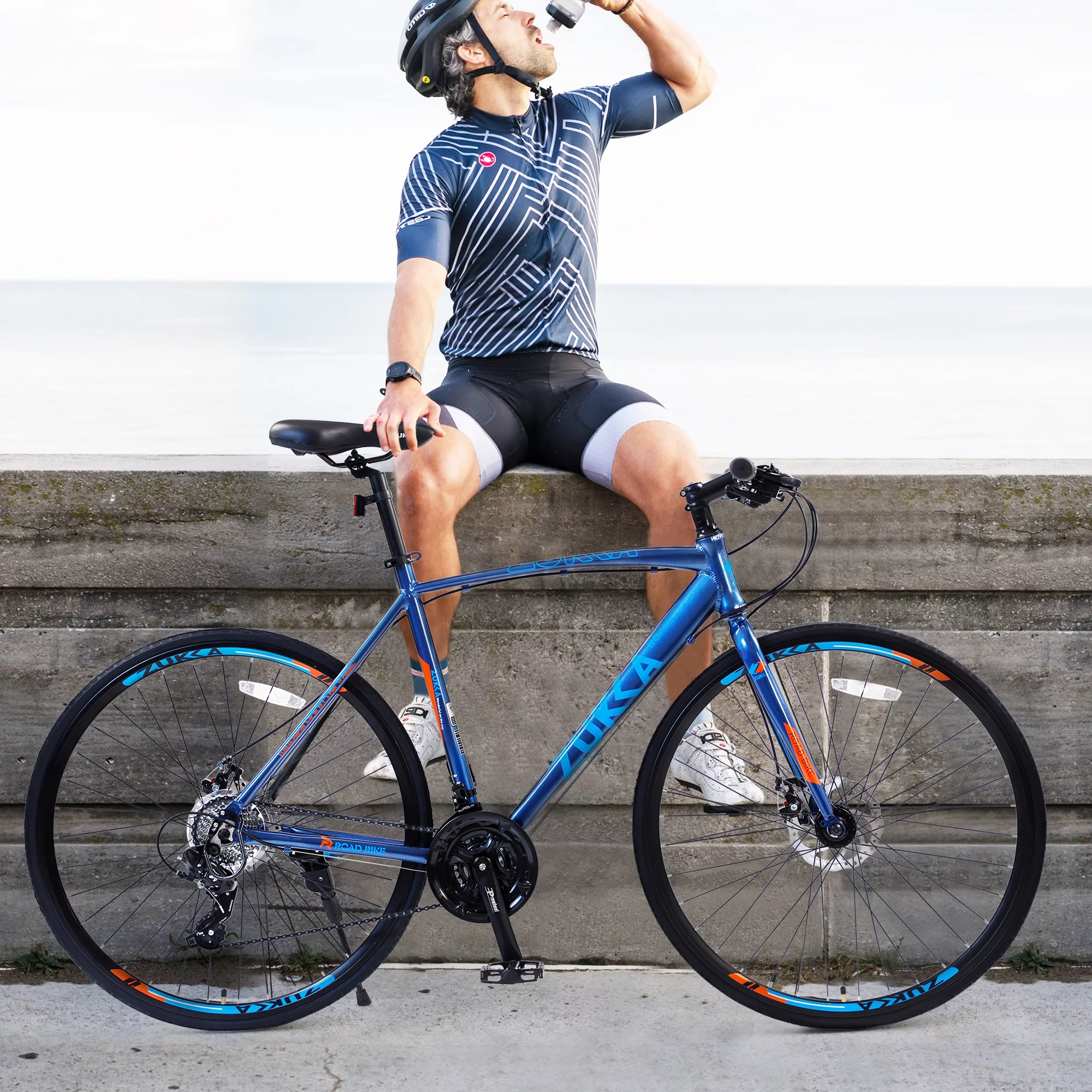 24in Hybrid Road Bike 24 Speed Disc Brakes Lightweight Frame City Commuter Bike for Men/Women