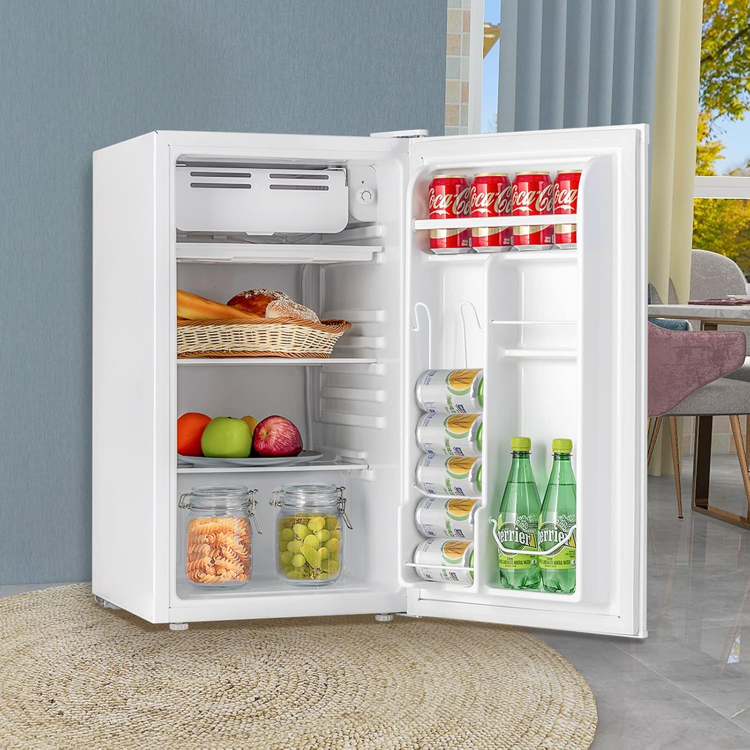 N A 3.2 Cu.Ft Mini Refrigerator Compact Refrigerator-Single Door Small Drink Food Storage Machine for Dorm, Garage, Camper, Basement or Office