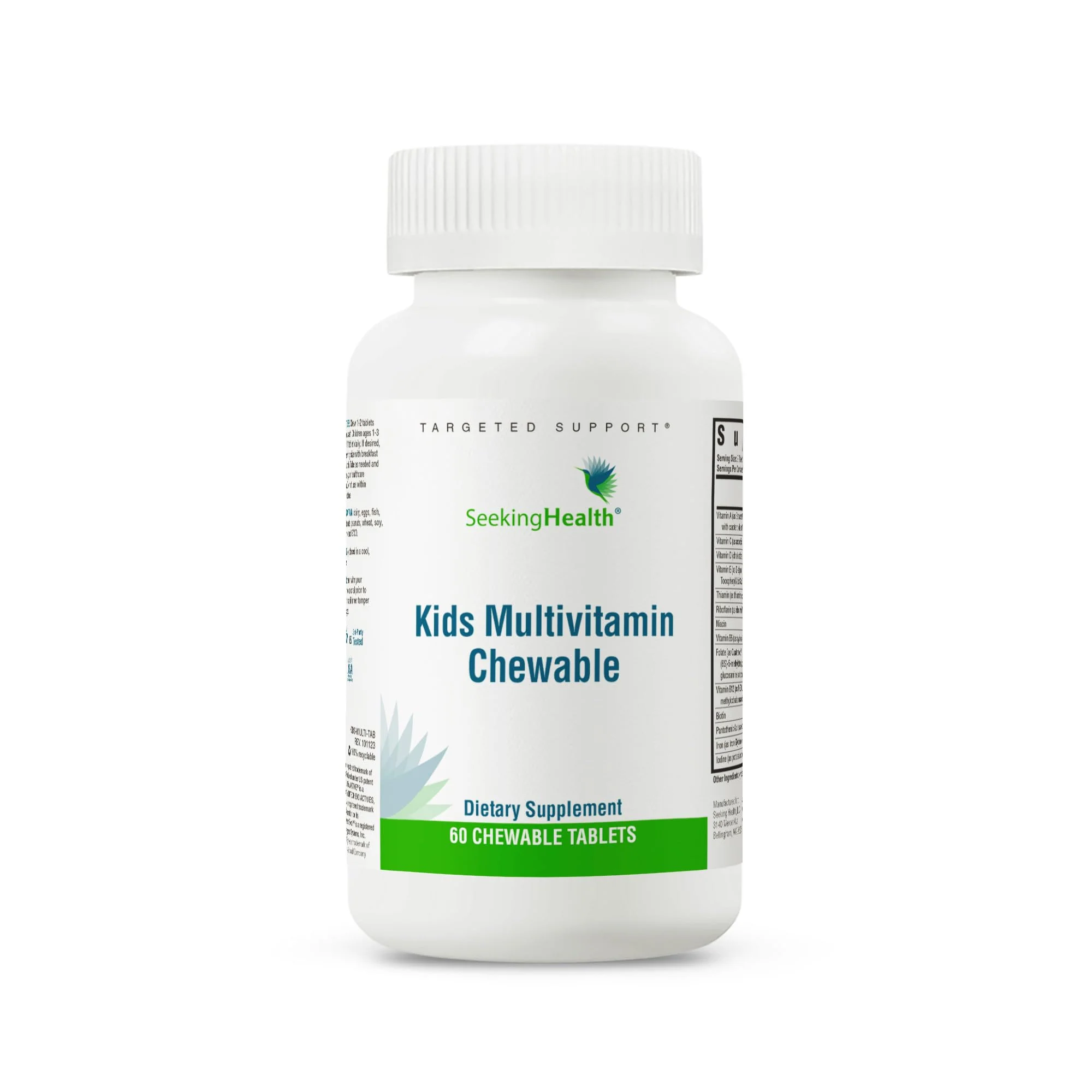 Seeking Health Kids Multivitamin Chewable, Formulated for Childrens Health, with L-5-MTHF L-Methylfolate, B12, Riboflavin, Vitamin A