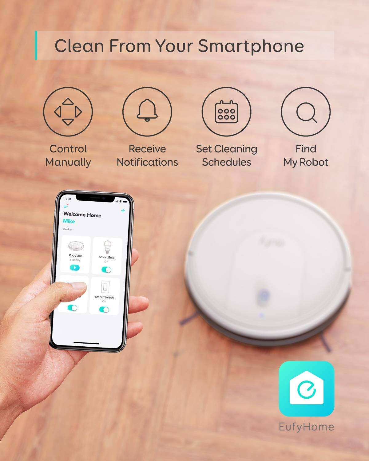 Eufy [boostiq] RoboVac 30C, Robot Vacuum Cleaner, Wi-Fi, Super-Thin, 1500Pa SUCTION, Boundary Strips Included, Quiet, Self-Charg