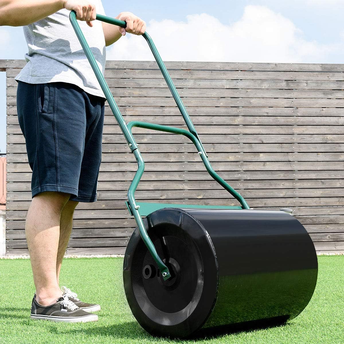 Goplus Lawn Roller Tow Behind Water Filled Roller for Garden Yard, 16 by 20-Inch
