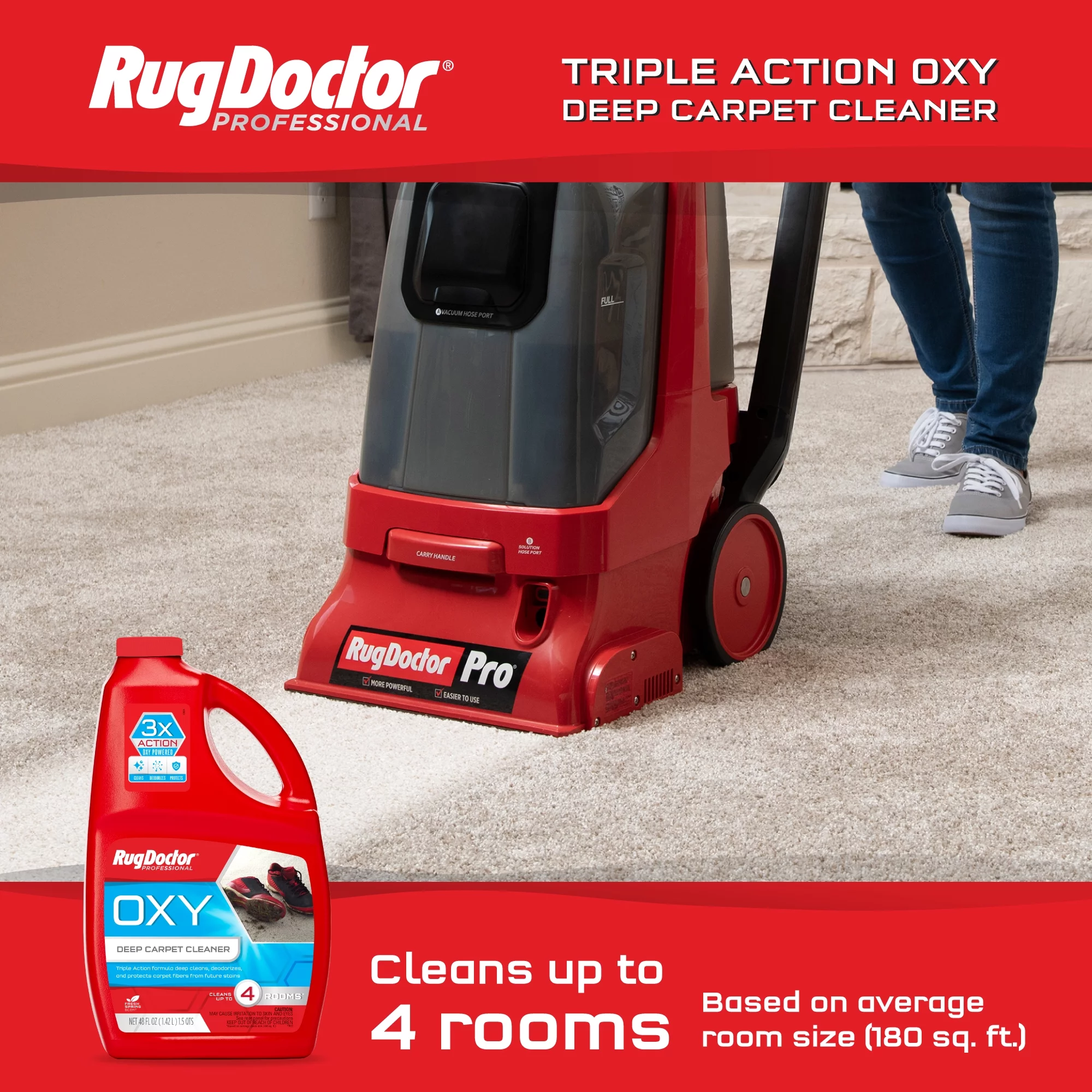 Rug Doctor Pro Deep Commercial Carpet Cleaner, 90028, Red - Radiant Selections