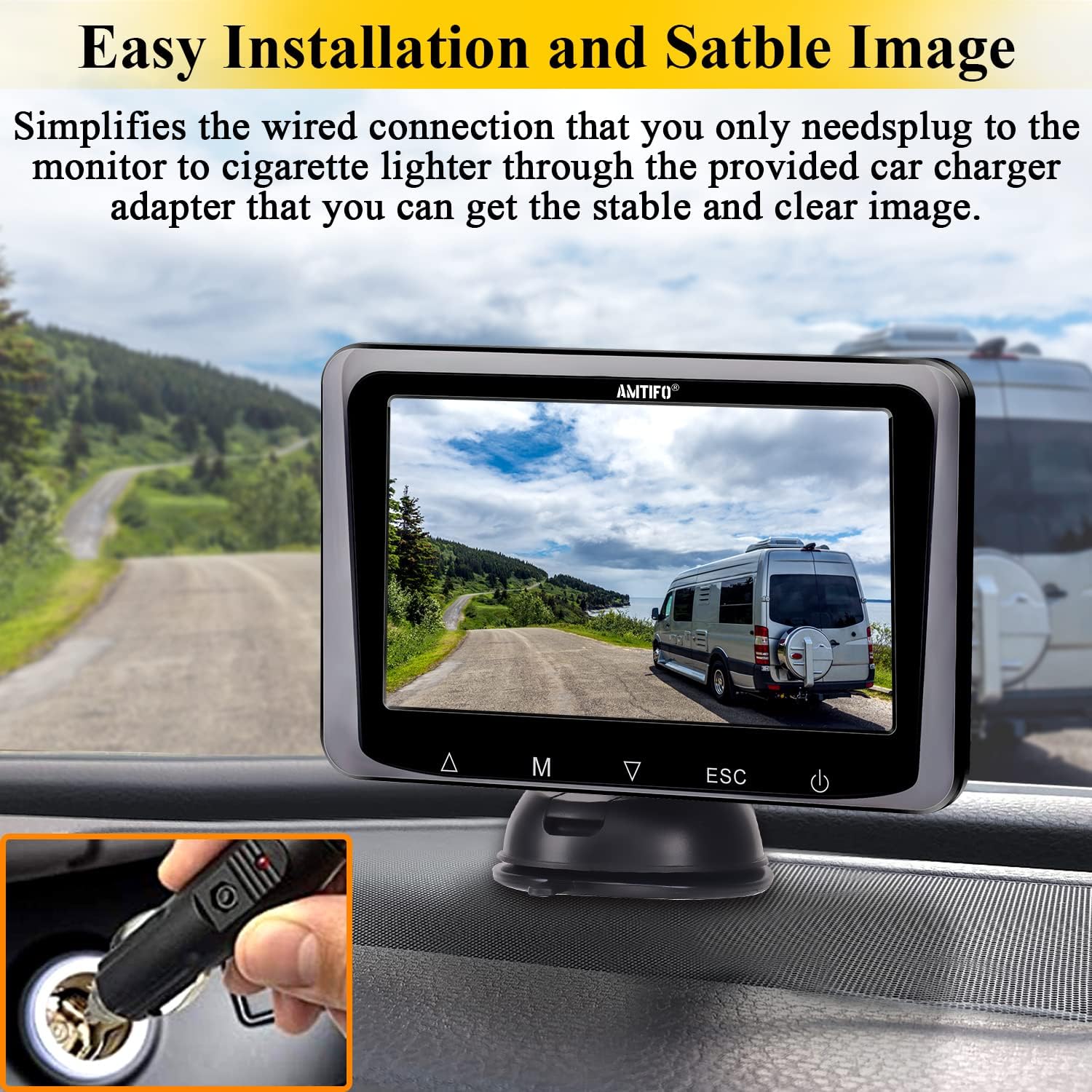 Back up Camera Systems for Car Wired Kit HD 1080P Backup Camera for Truck with 5 Inch Monitor, Rear View Cameras Easy to Install