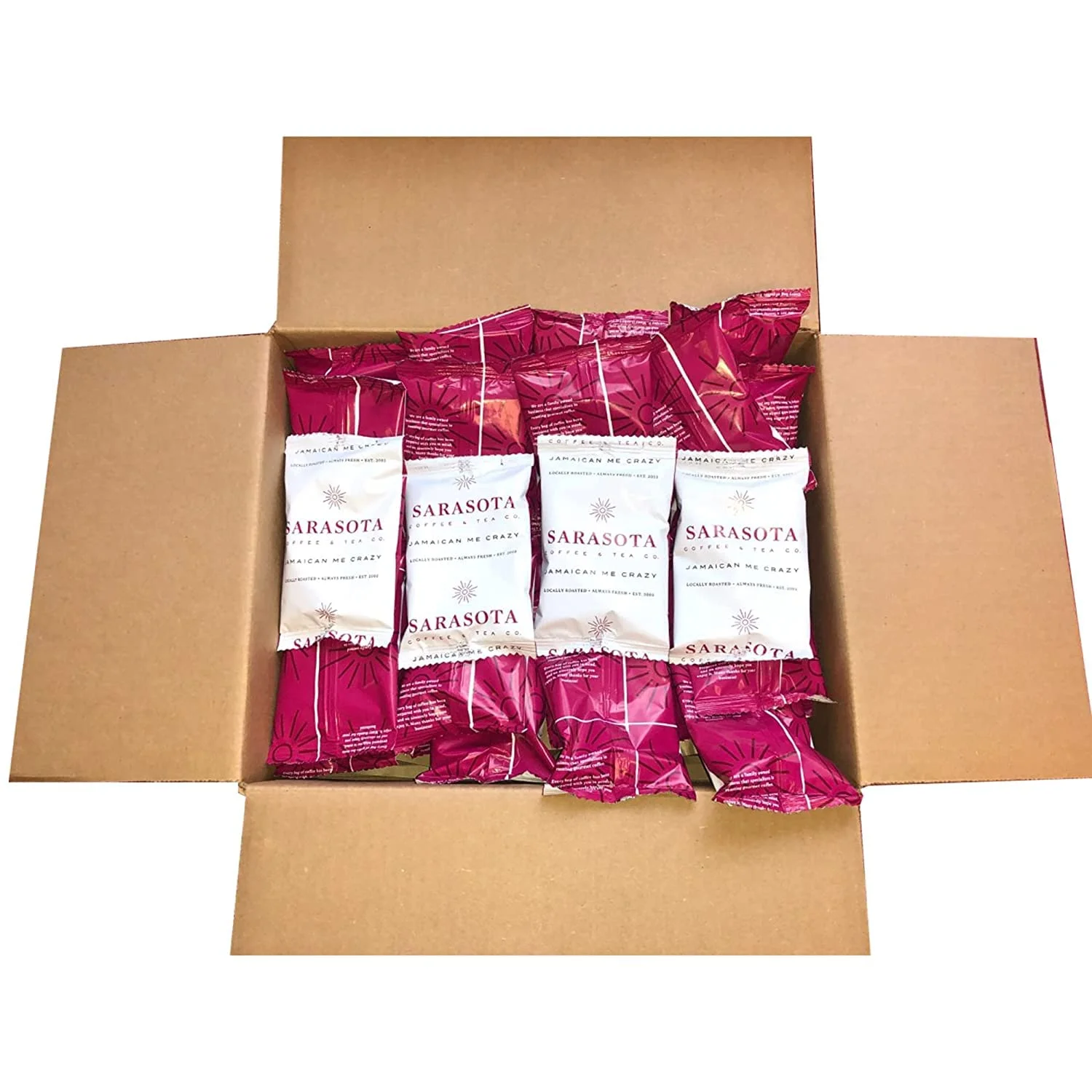 Jamaican Me Crazy Ground 2 oz Coffee Packets, Pre Measured Coffee Packs for 12 Cup Coffee Maker, Medium Roast, 2 Oz Bags, Pack of 36