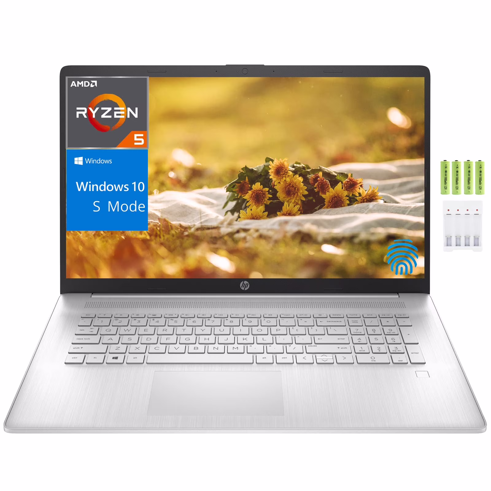 HP 17 17.3" 1920 x 1080 Full HD Business Laptop Computer, 6 Core AMD Ryzen 5 5500U, 32GB RAM, 1TB PCIe SSD, Fingerprint, Numeric Keypad, Wi-Fi 5