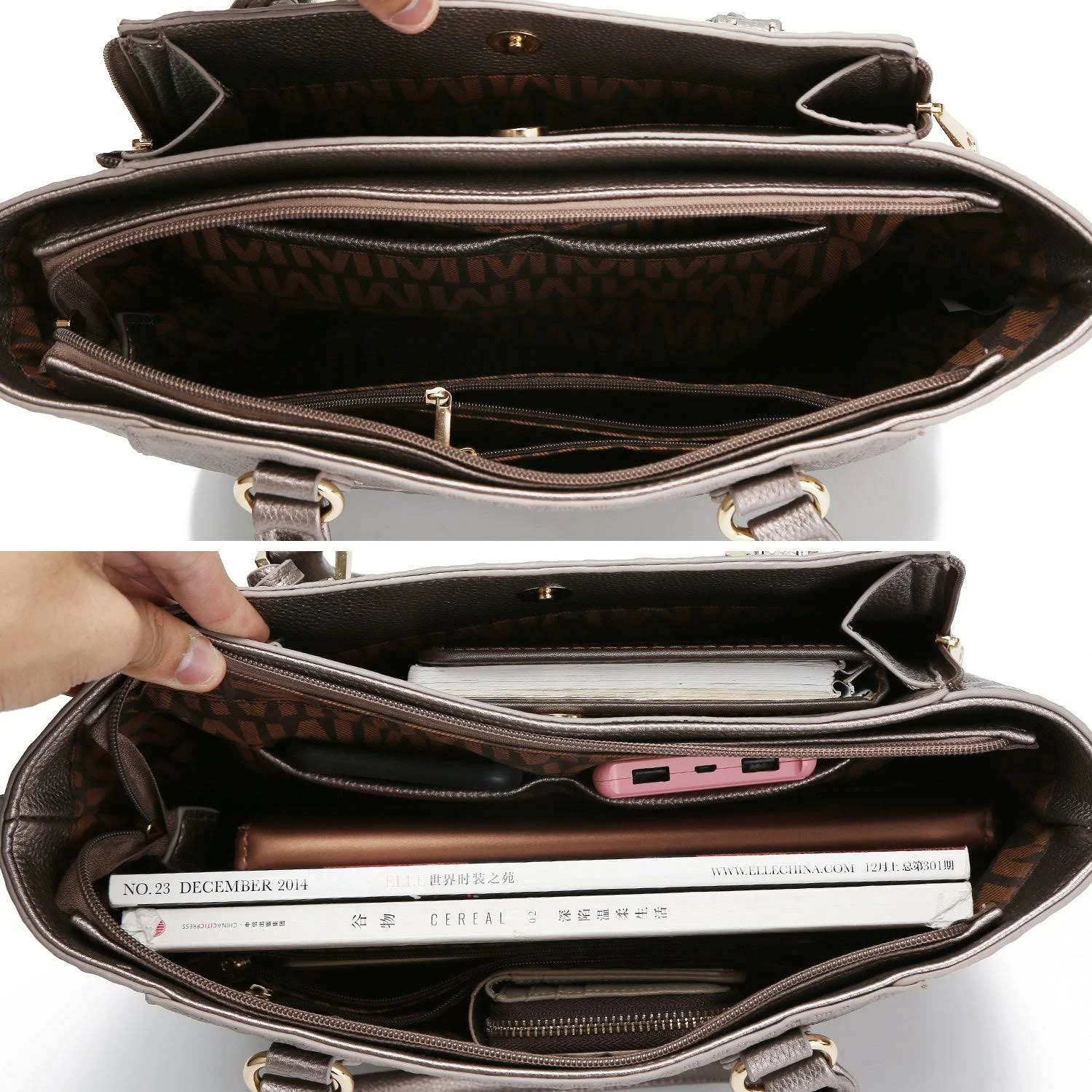 MKF Collection Cairo M Signature Satchel Bag by Mia K. - Tan