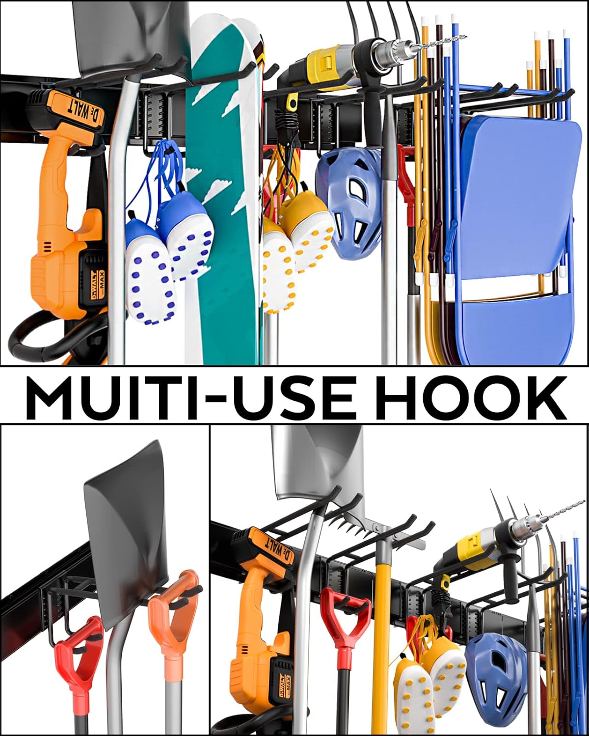 INCLY Garage Storage, Wall Mounted Garden tool Organizer Systems