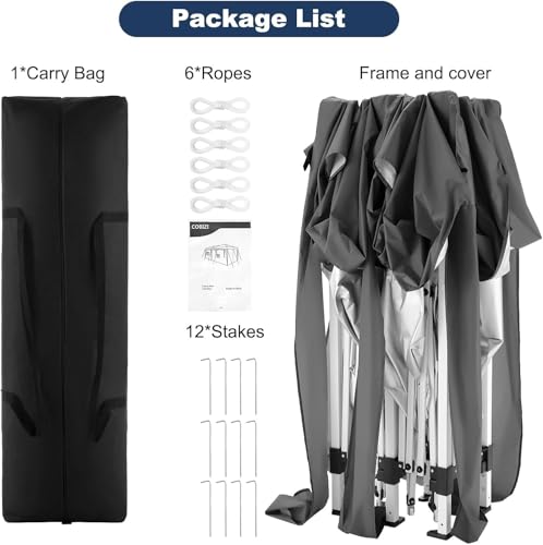 COBIZI Canopy 10x20 Pop Up Canopy Tent with 6 Sidewalls Party Tents for Parties Weddings Backyard Waterproof Canopy Outdoor Commercial Canopy Event