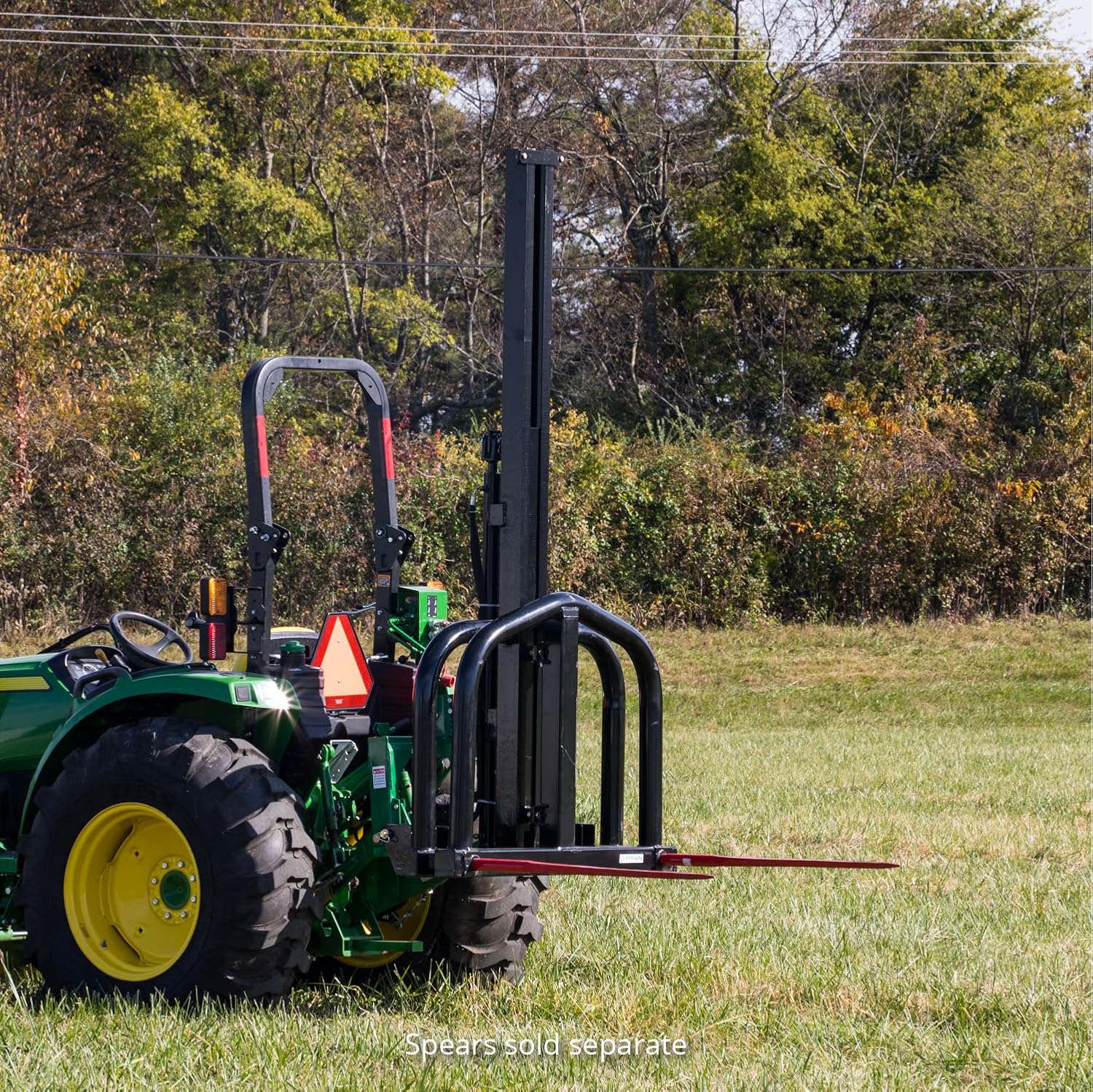 Titan Attachments 3 Point Hydraulic Hay Bale Lift Fits Category 1 and 2 Tractors