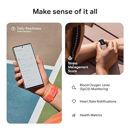 Fitbit Charge 6 Fitness Tracker with Google apps, Heart Rate on Exercise Equipment, 6-Months Premium Membership Included, GPS, Health Tools and More