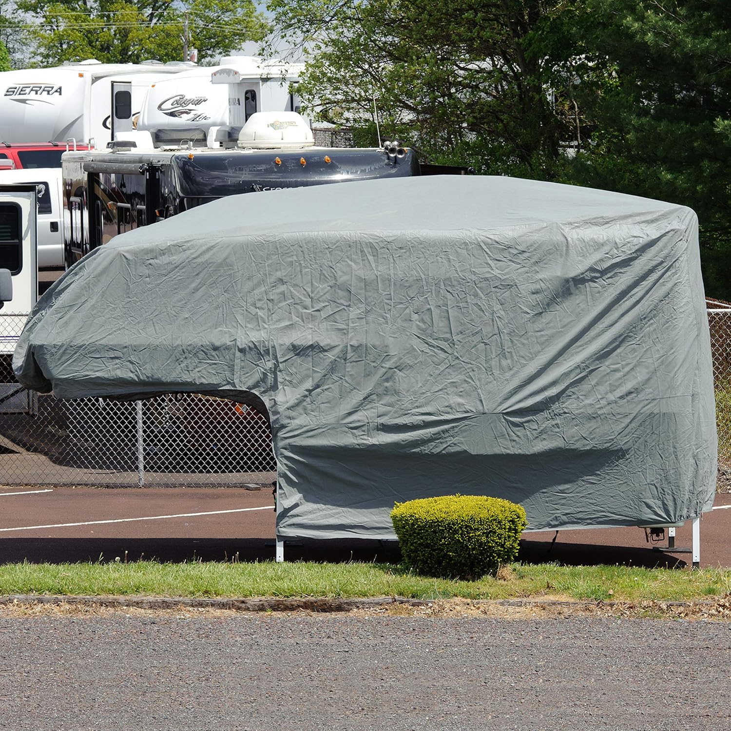 Budge Truck Camper Covers Fits Truck Camper RVs 10' to 12' Long (Gray, Polypropylene) (RVRB-71)