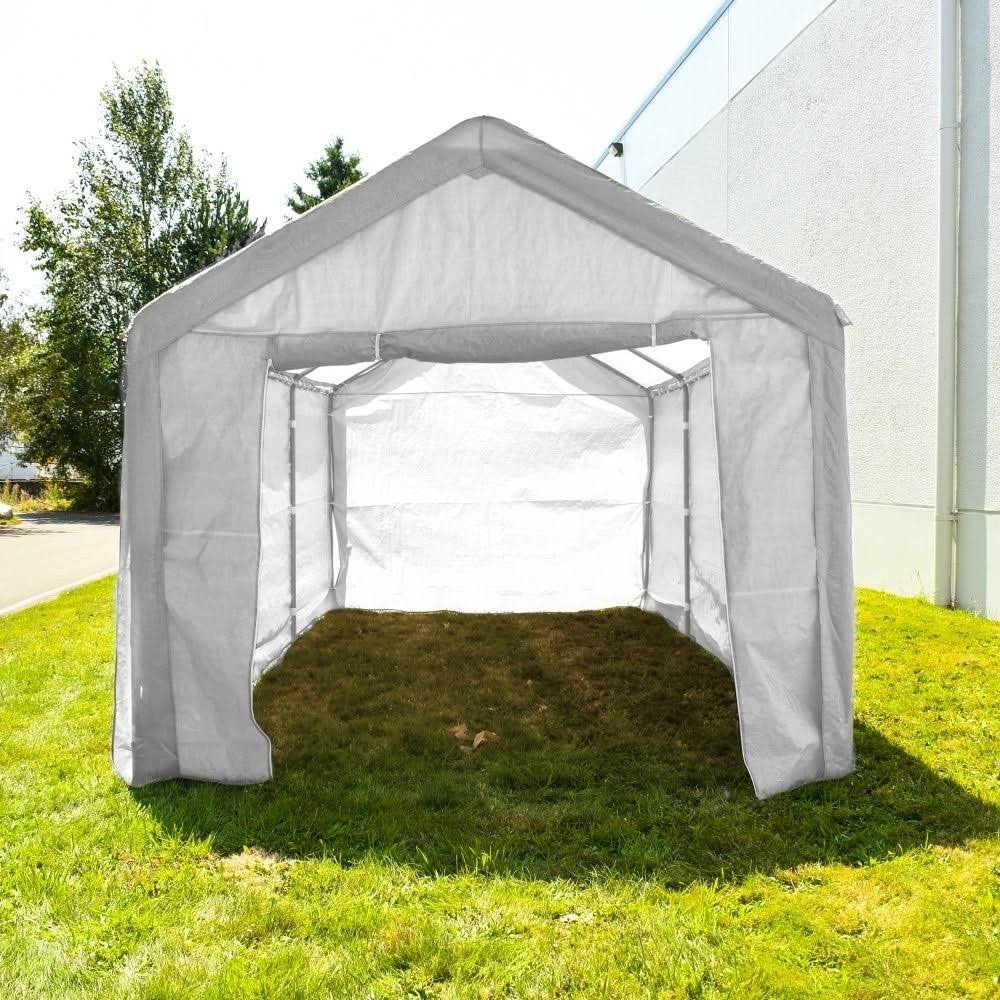 Aleko Heavy Duty Outdoor Canopy Carport Tent 10 x 20 ft White - CP1020WH