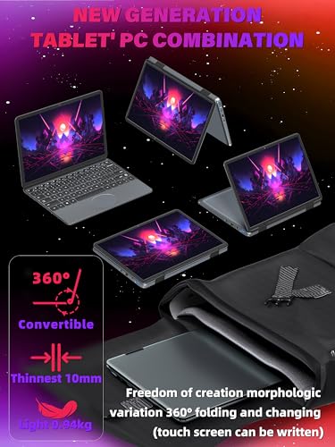 11" Convertible 2-in-1 Touchscreen Laptop, in tel N100,16GB RAM,1T SSD,FHD 1920 * 1200 IPS,Win 11 Pro PC,Backlit Keyboard, WiFi,USB-C,HDMI