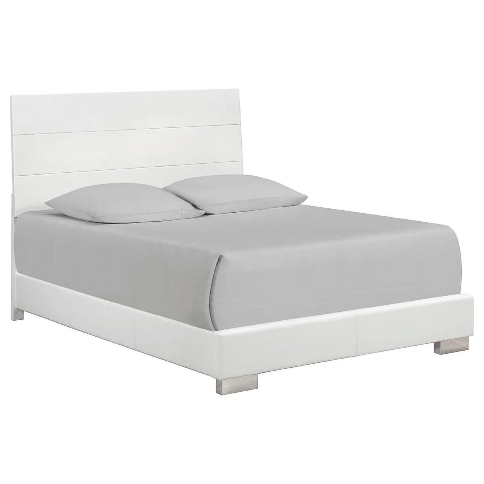Pemberly Row 4-Piece Modern Wood Eastern King Bedroom Set in Glossy White