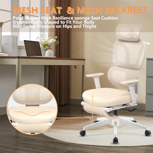FLEXISPOT ErgoX Premium Ergonomic Office Chair with Footrest- Adjustable 3D Armrests, Dynamic Lumbar Support, Recline & Tilt Function, Mesh Seat