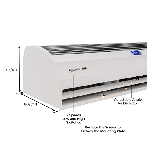Awoco FM-12 Power Quiet Indoor Air Curtain w/Remote Control and Magnetic Switch