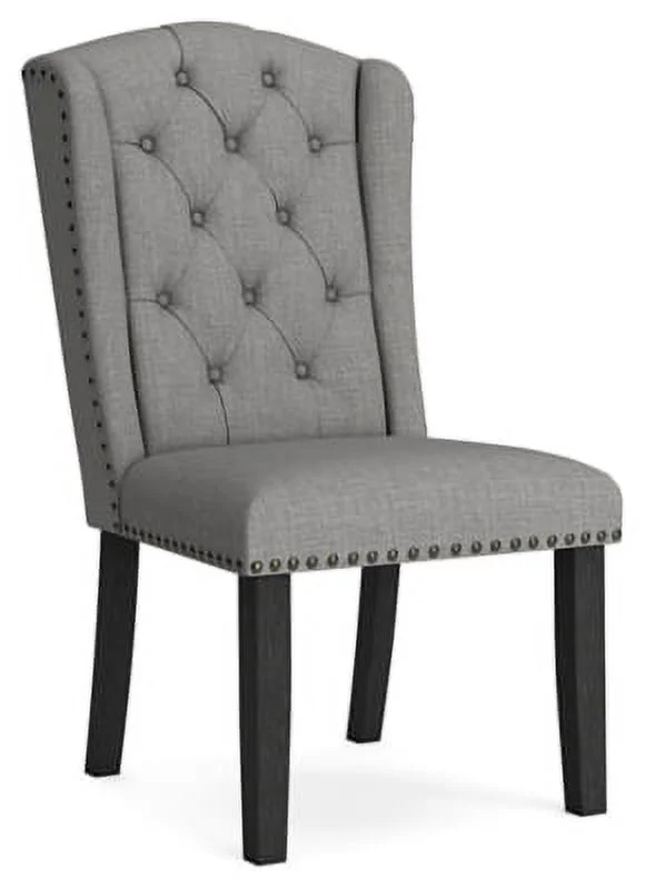 Signature Design by Ashley Jeanette Modern Tufted Dining Upholstered Side Chair, 2 Count, Gray