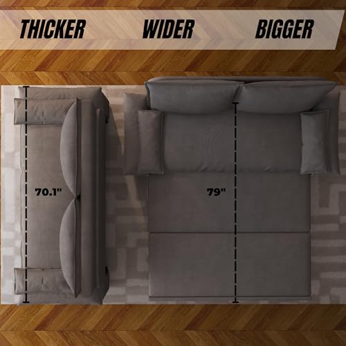 3 in 1 Convertible Queen Sleeper Sofa Bed Comfy Pull Out Futon Couch Bed 63.8" Modern Velvet Recliner Loveseat Sofa Multi-Functional Black Cloud