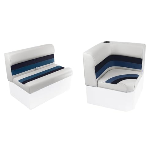 Wise 8WD100-1008 Deluxe Series 37" Pontoon Bench Seat Cushion Set (Base Required to Complete)