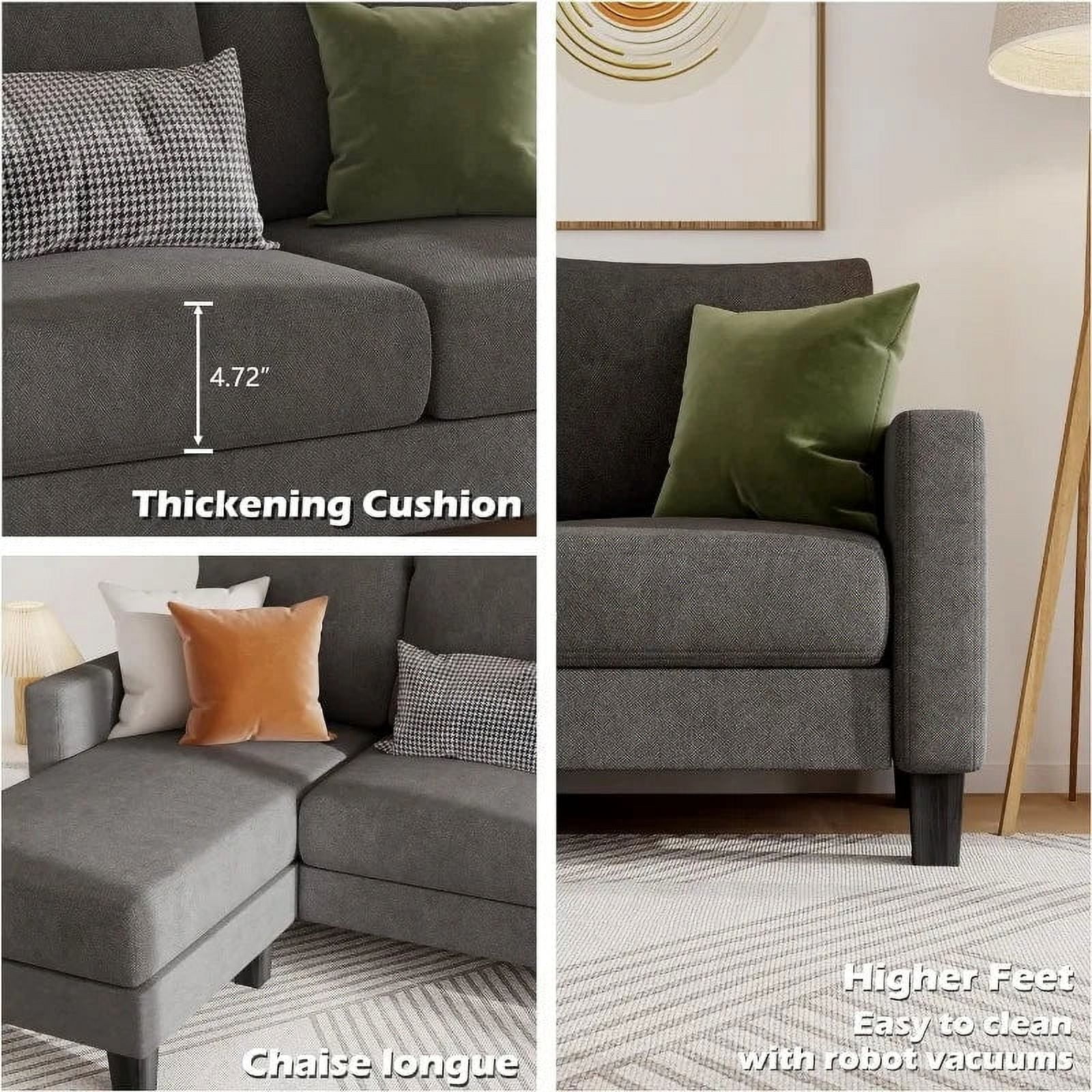 Convertible Sectional 3 L-Shaped Couch Soft Seat Space-Saving Sofas  living room furniture  luxury modern sofa  minimalist sofa
