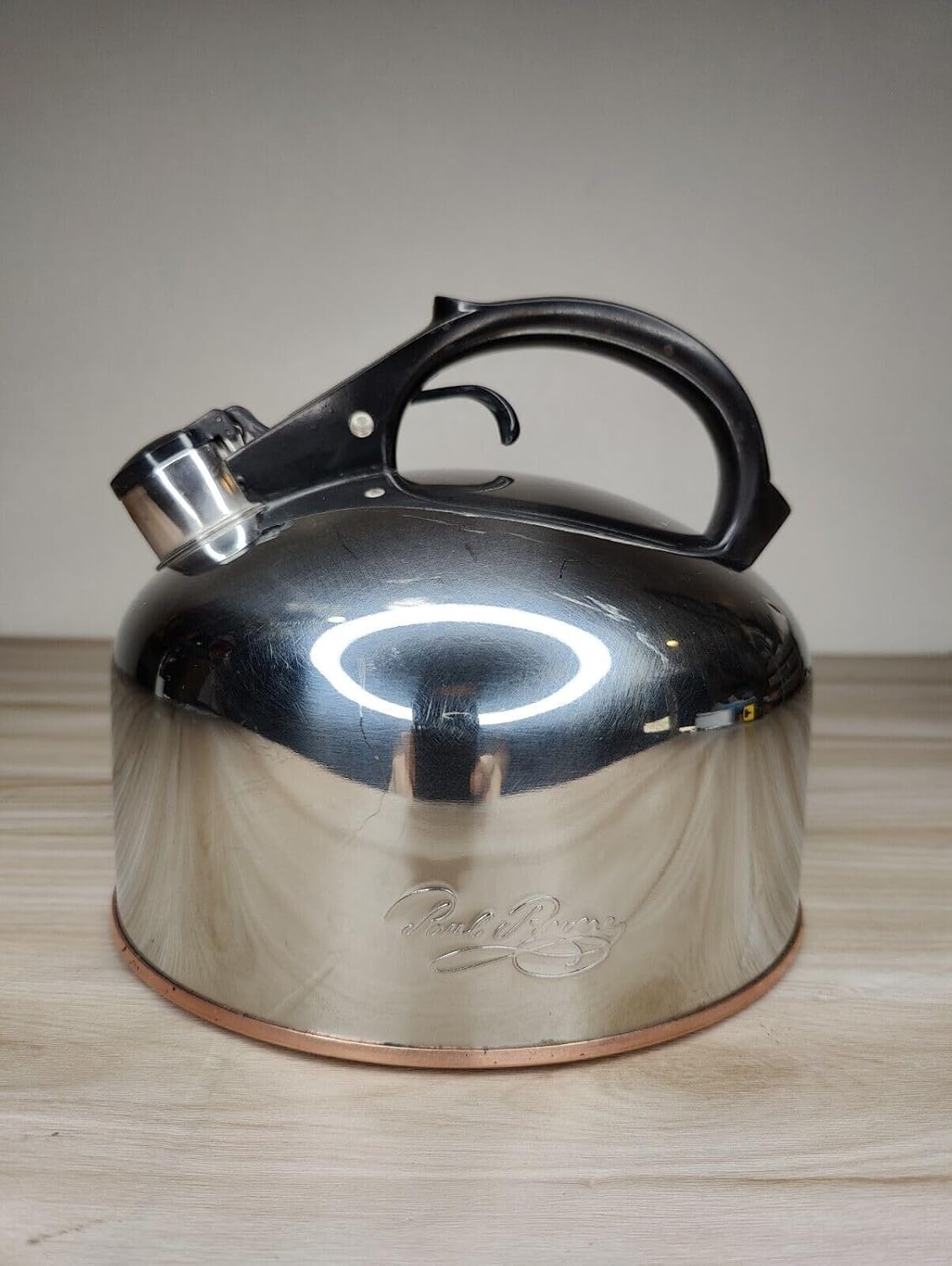 Revere 3-1/2-Quart Copper Bottom Teakettle