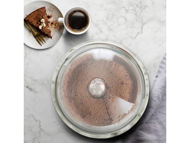 CE Compass Marble Cake Stand Base w/ Roomy Glass Cover Dome, Multifunctional Serving Platter, Cutting Board Slab, for Baker Past