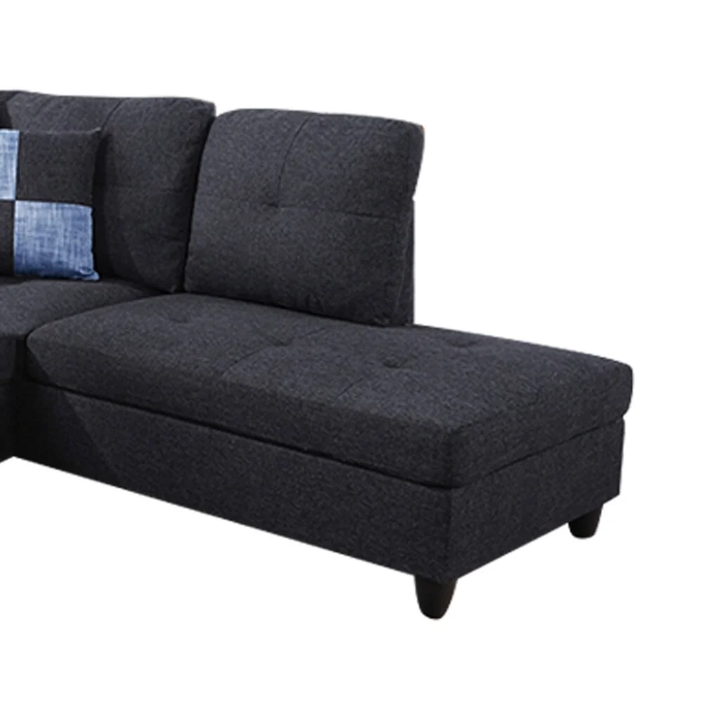 Star Home Living 2-piece Gray Striped Right Chaise Sectional