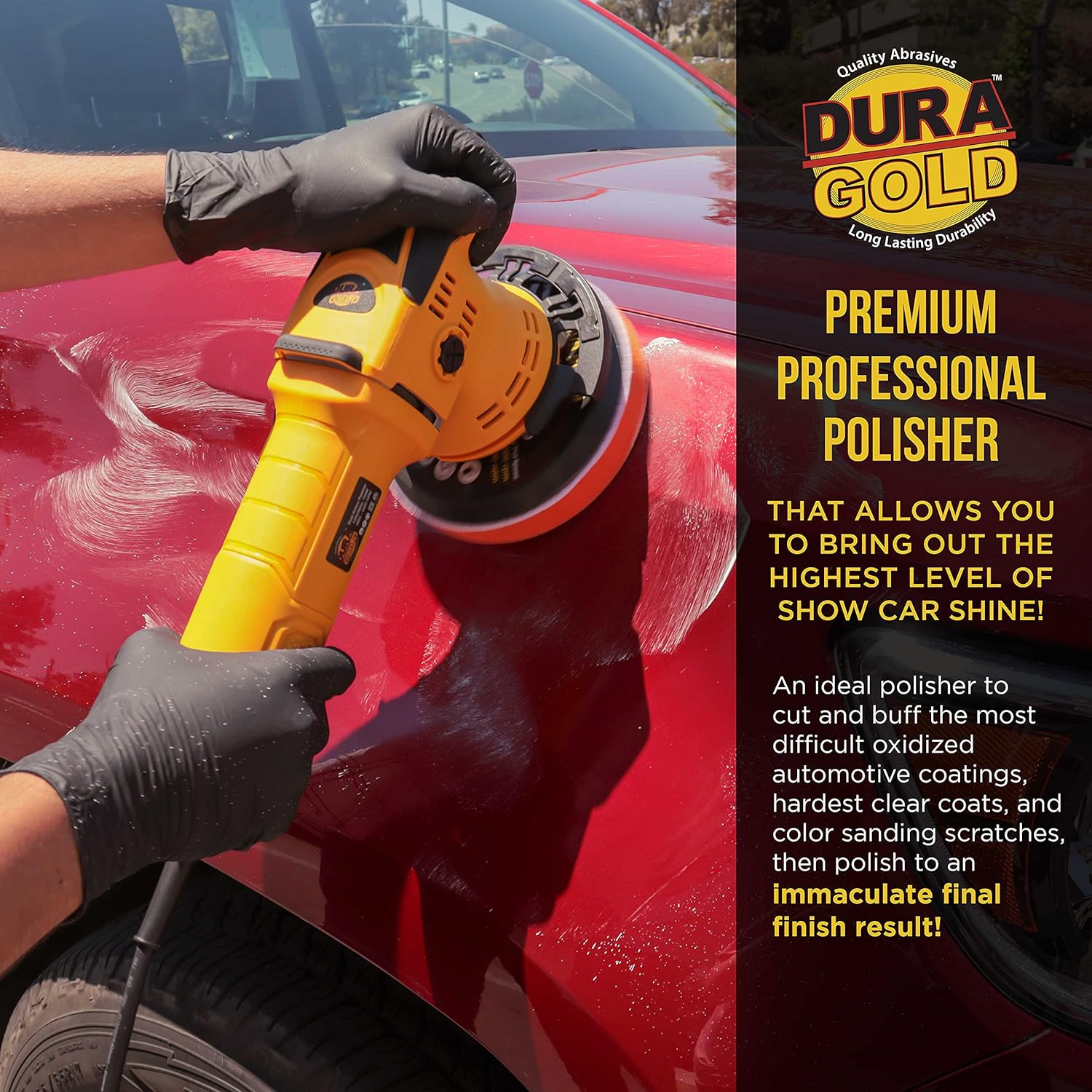 Dura-Gold Heavy Duty 6 Random Orbit Dual-Action Polisher Buffer Sander with Buffing & Polishing 8 Waffle Foam Pad Kit