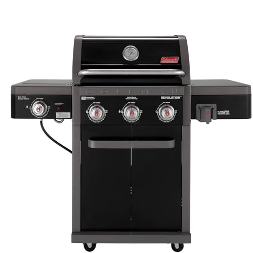 Coleman Revolution 2-Burner 30,000 BTU BBQ Gas Grill with 440-Sq. In. Total Cooking Surface, 2 Side Shelves, Flare-Free Grates