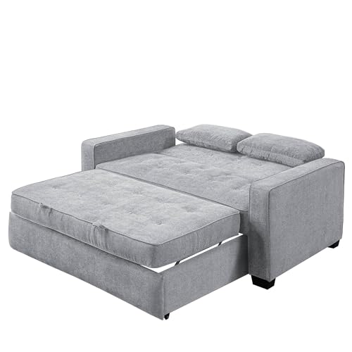 Serta Ainsley 72.6" Convertible Sleeper Sofa, Queen Size, Dreamcoil Comfort, Soft Velvet Fabric, Navy
