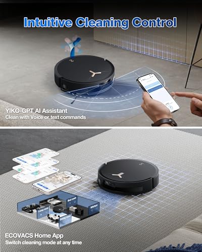 ECOVACS DEEBOT T50 MAX PRO Omni Robot Vacuum and Mop, 18,500Pa Suction, 18mm Auto-Lift, ZeroTangle &TruEdge 2.0, AIVI 3.0 Obstacle Avoidance