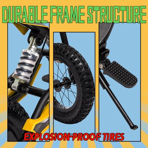 KerryYoo 36V 350W C11 Electric Dirt Bike for Kids 8-14, Up to 16MPH Off-Road Electric Motorcycle with Explosion-Proof Tires, Twist Grip Throttle