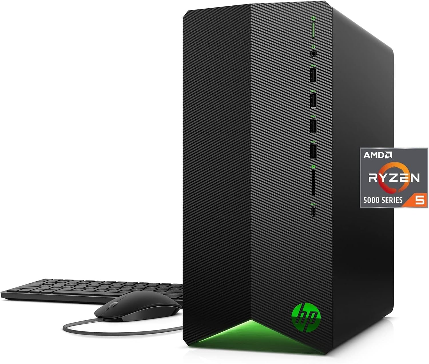 HP Pavilion Gaming Desktop PC AMD Ryzen 5 5600G Processor, AMD Radeon RX5500, 8GB RAM, 256GB PCIe NVMe M.2 SSD