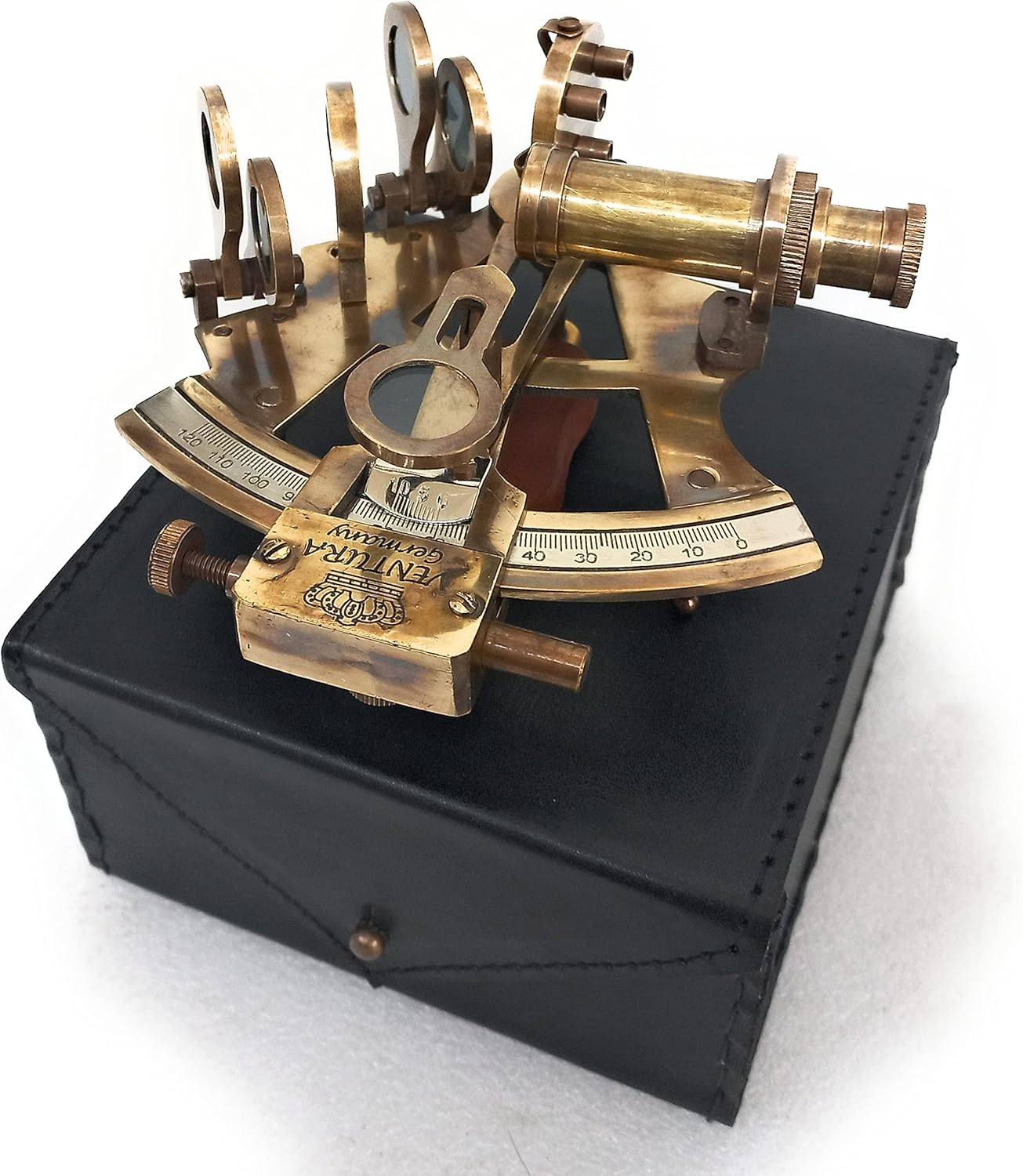 ALADEAN Marine Sextant | Vintage Navigation Instruments Antique Astrolabe | Ship Captain Nautical Brass Sextant Gift Box Pack of 2