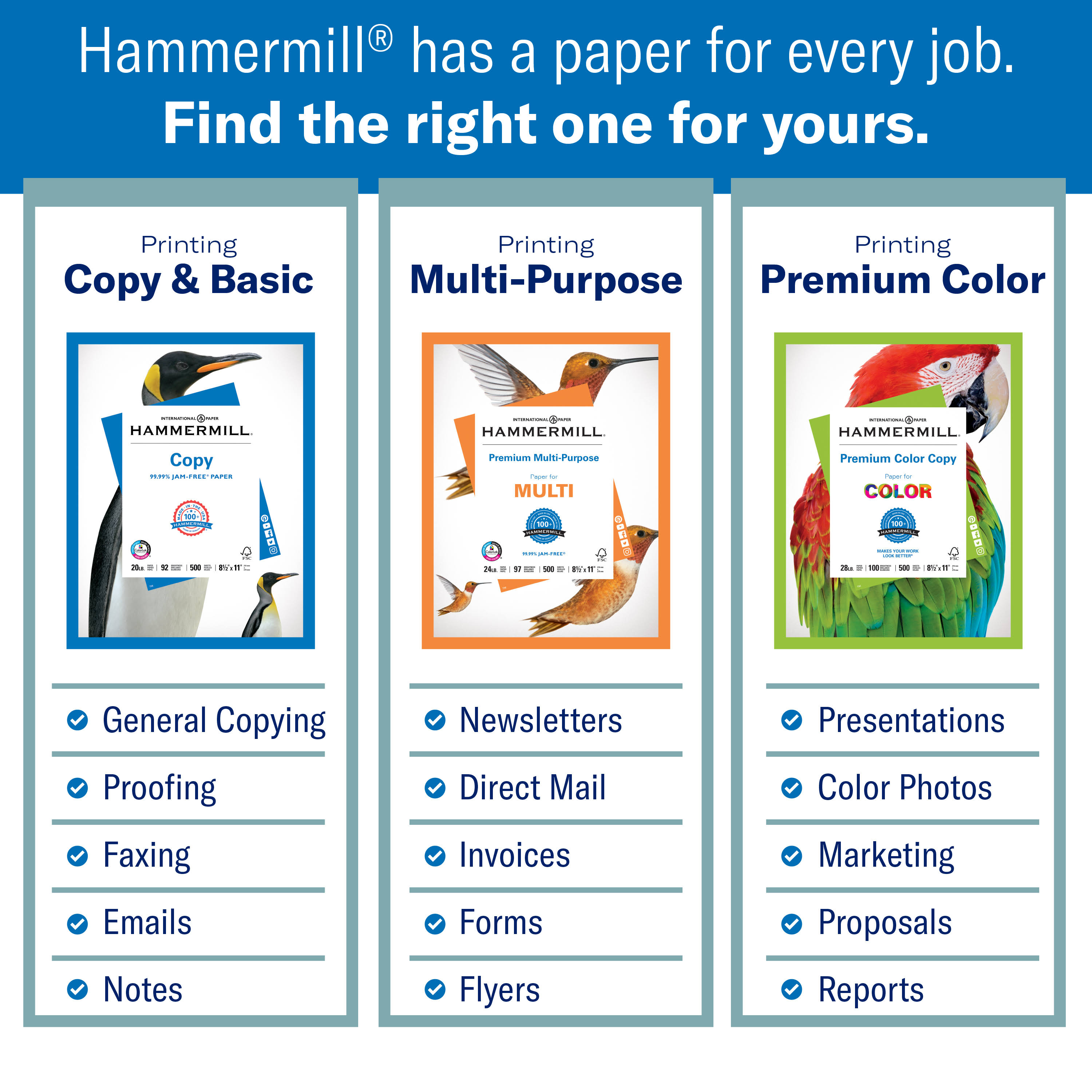 Hammermill Paper, Premium Color Copy Cover Cardstock, 19x13 Paper, 80lb Paper, 100 Bright, 1 Pack / 250 Sheets (133241R) Heavy P