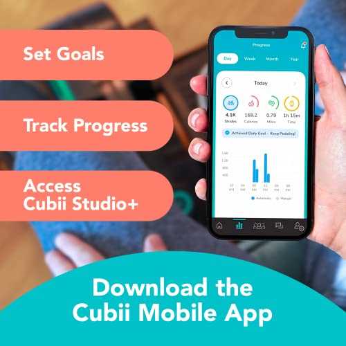 Cubii Total Body - Under Desk Seated Elliptical Pedal Exerciser with Built in Upper Body Resistance Bands, 12 Levels of Resistance, LCD Display