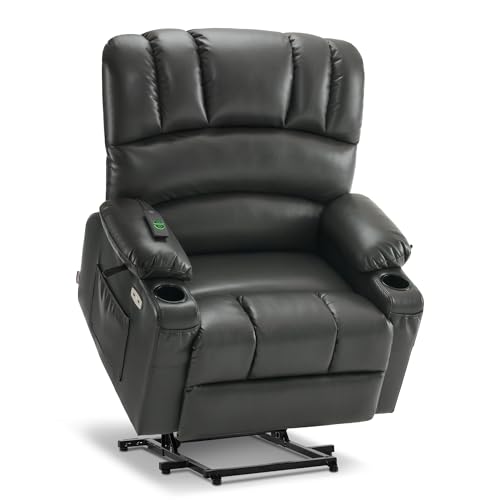 MCombo Oversized Power Lift Recliner Chair for Elderly, Lift Chair with Heat and Massage, Lift Recliner for Big and Tall, Cup Holders