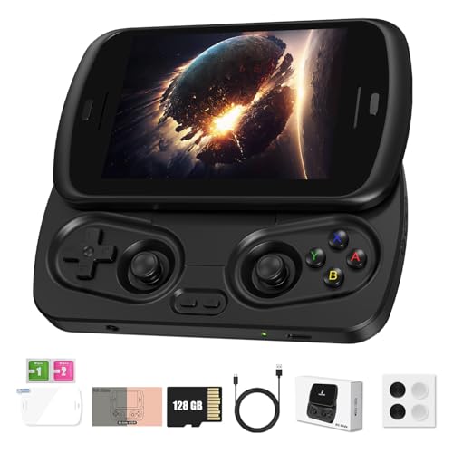 RG Slide Handheld Game Console RG Slide 4.7-inch LTPS In-Cell display 1280*960 Screen Retro Game Console 128G UFS2.2 Card Portable Arcade Video