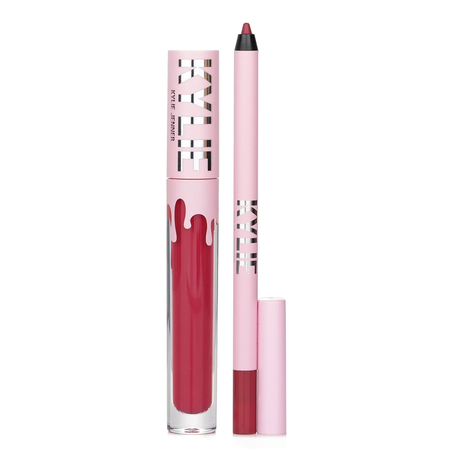 Kylie By Kylie Jenner Matte Lip Kit: Matte Liquid Lipstick 3ml + Lip Liner 1.1g - # 802 Candy K Matte (box slightly damage) 2pcs